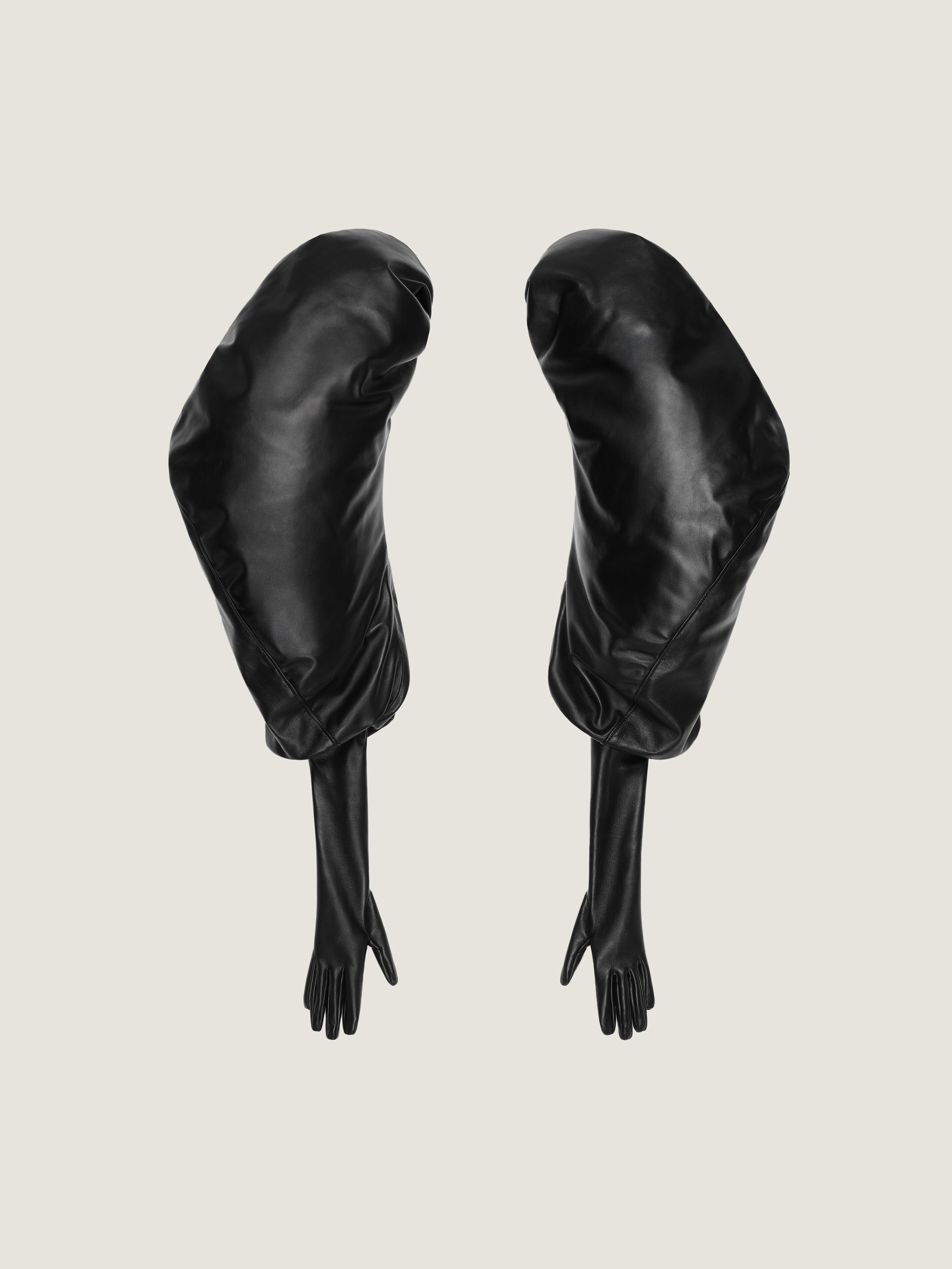 Bomber sleeve gloves in leather